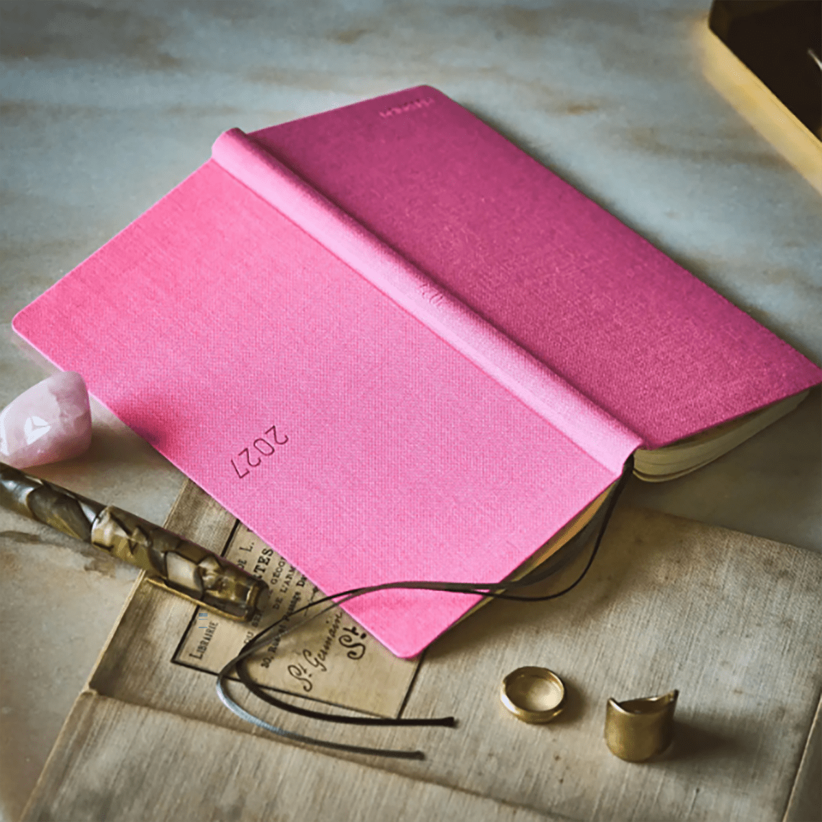 Hobonichi 2027 Light Hardcover Book - Colors: Pink Sapphire - Tall & Slim (Weeks - January Start) - Pen Boutique Ltd