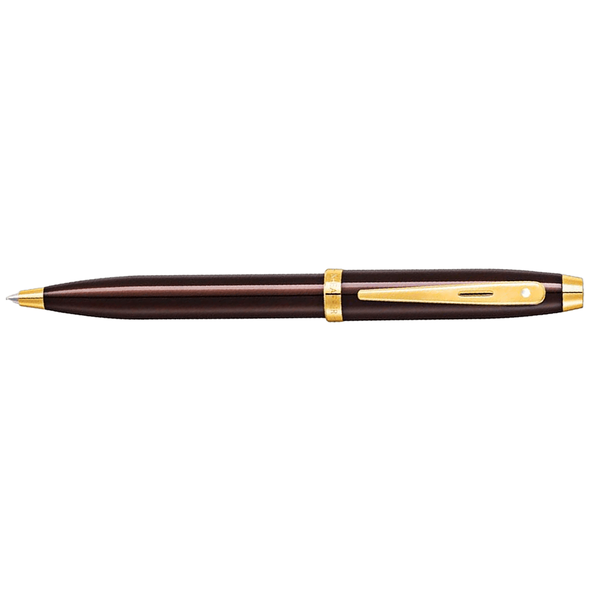 Sheaffer 100 Ballpoint Pen - Coffee Brown Lacquer - Gold Trim - Pen Boutique Ltd