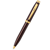 Sheaffer 100 Ballpoint Pen - Coffee Brown Lacquer - Gold Trim - Pen Boutique Ltd