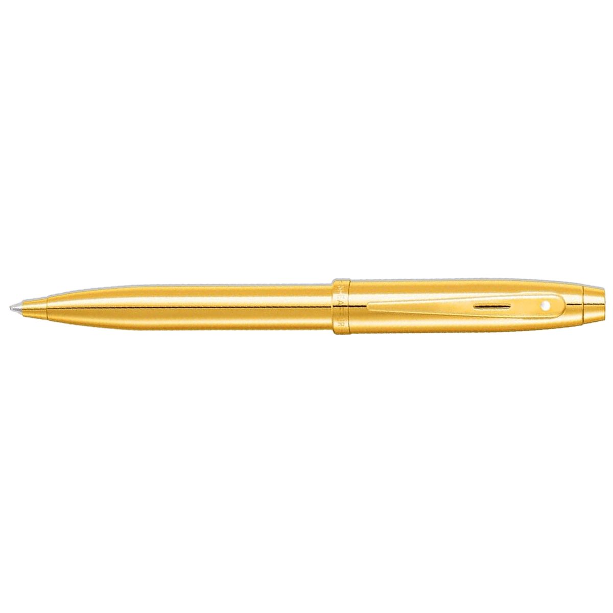 Sheaffer 100 Ballpoint Pen - Glossy PVD Gold - Gold Trim - Pen Boutique Ltd