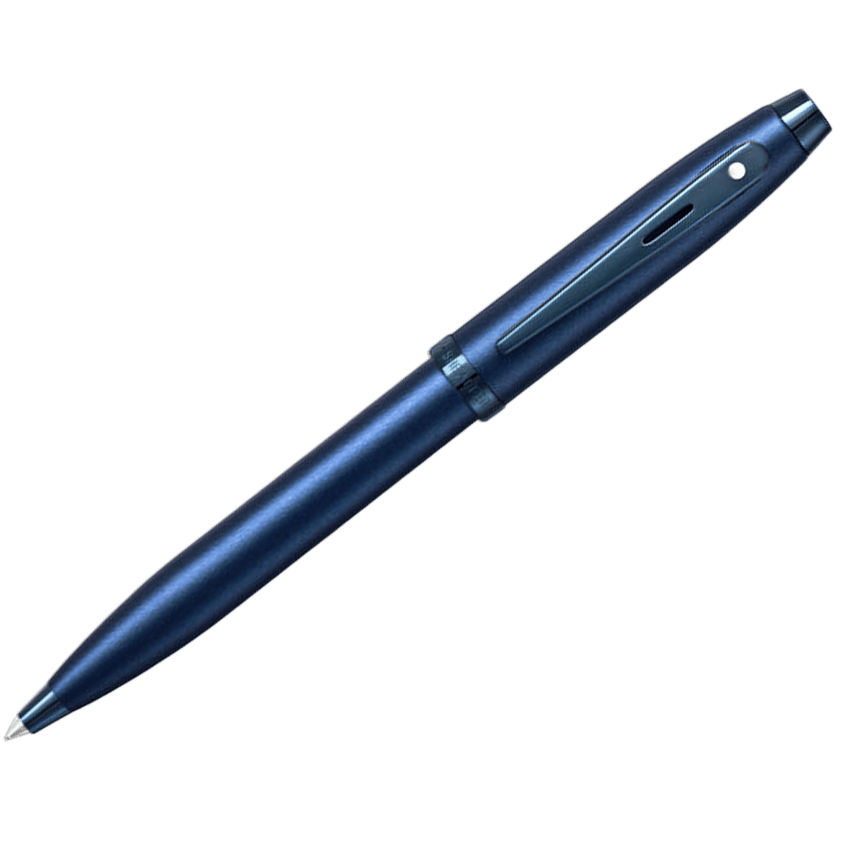 Sheaffer 100 Ballpoint Pen - Satin Blue Lacquer - Blue Trim - Pen Boutique Ltd