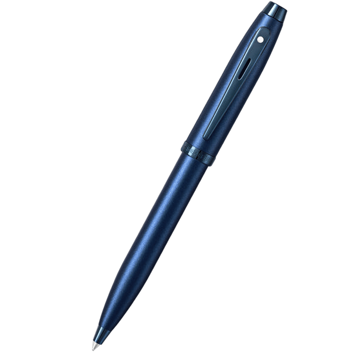 Sheaffer 100 Ballpoint Pen - Satin Blue Lacquer - Blue Trim - Pen Boutique Ltd
