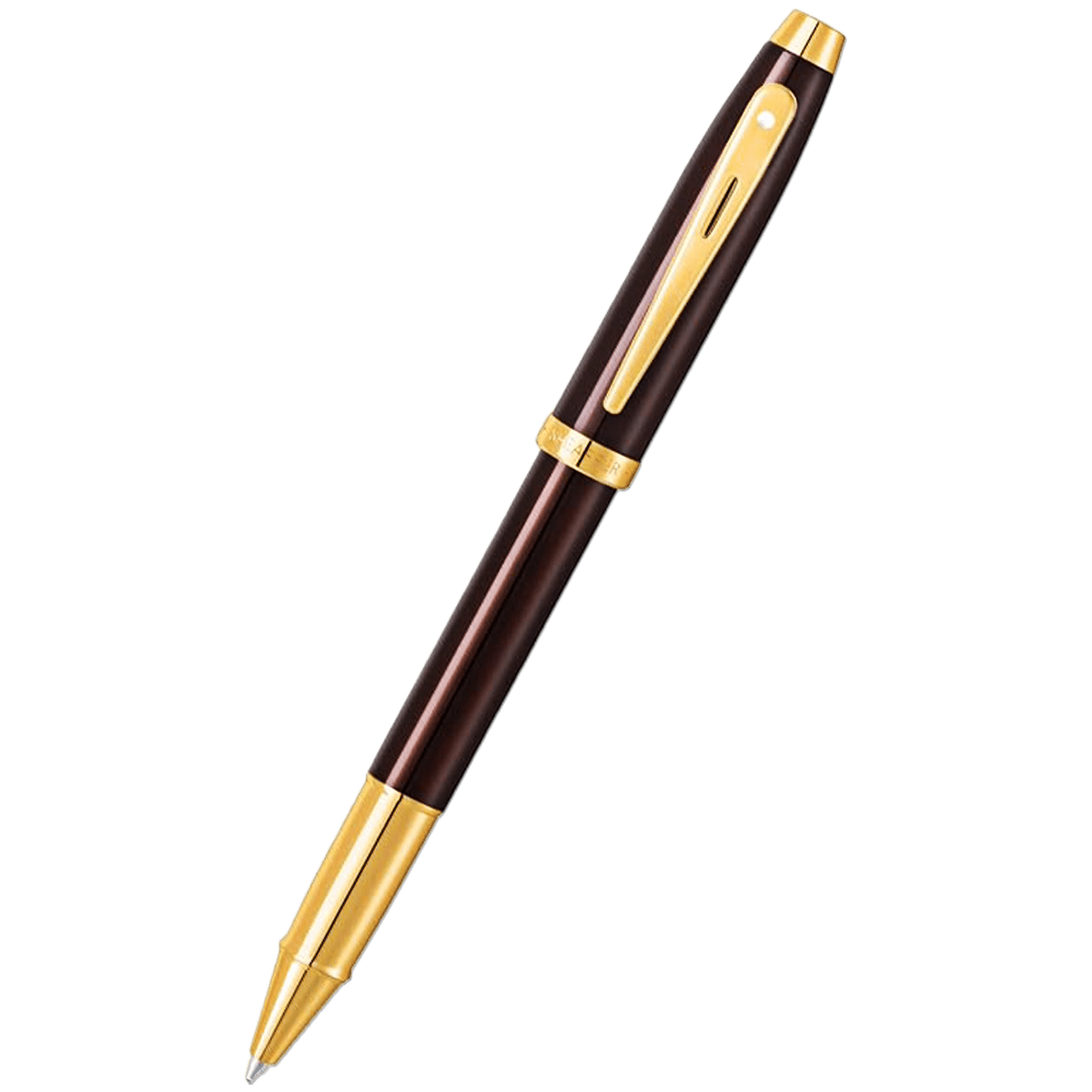 Sheaffer 100 Rollerball Pen - Coffee Brown Lacquer - Gold Trim - Pen Boutique Ltd