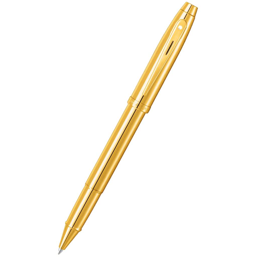 Sheaffer 100 Rollerball Pen - Glossy PVD Gold - Gold Trim - Pen Boutique Ltd