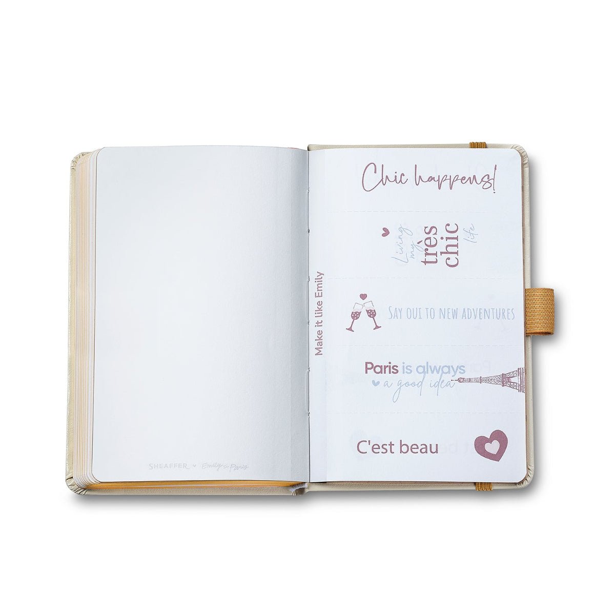 Sheaffer 100 x Emily in Paris Ballpoint Pen - Champagne Gold + Hardbound Small Notebook (Gift Set) - Pen Boutique Ltd