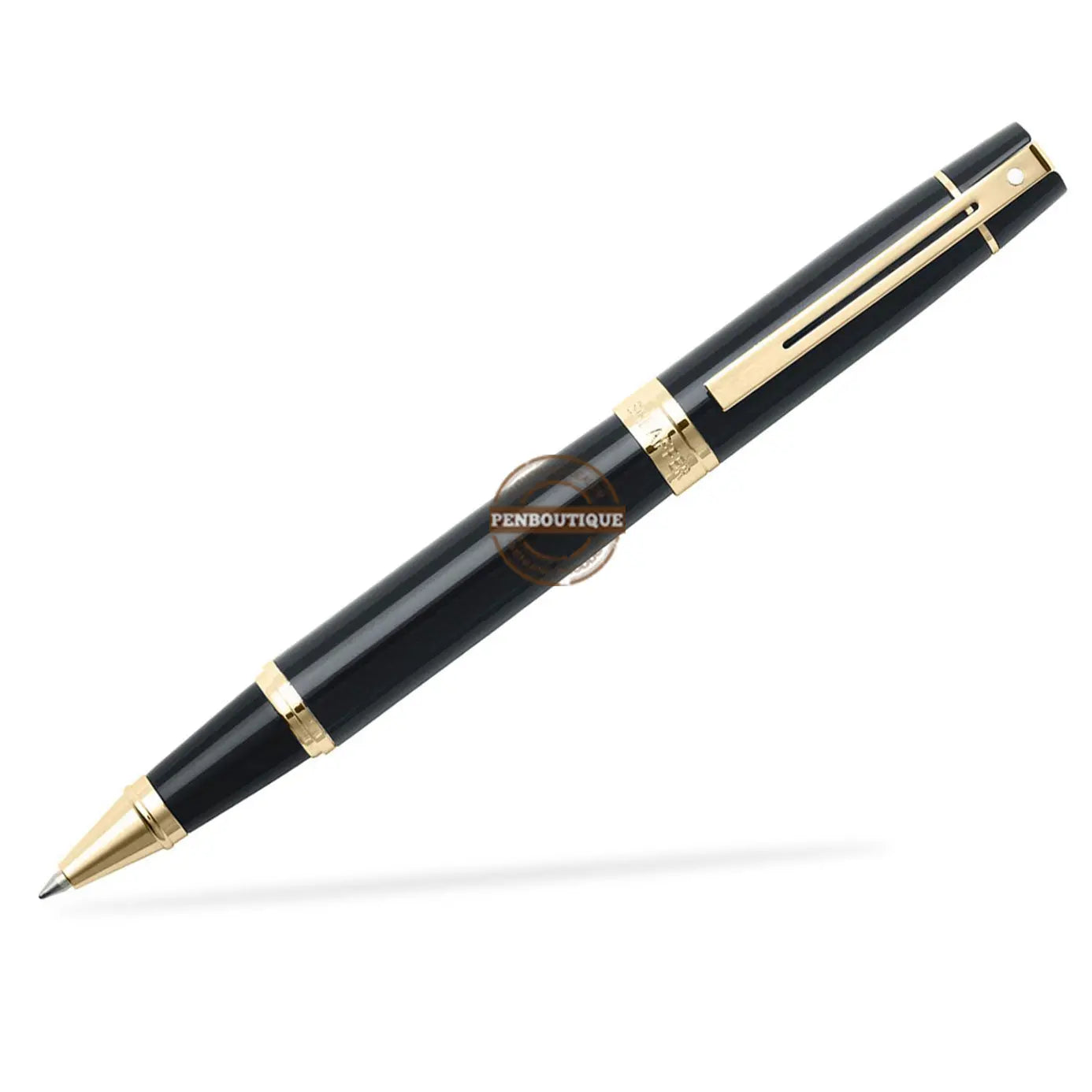 Sheaffer 300 Glossy Black with Gold Trim Rollerball Pen-Pen Boutique Ltd