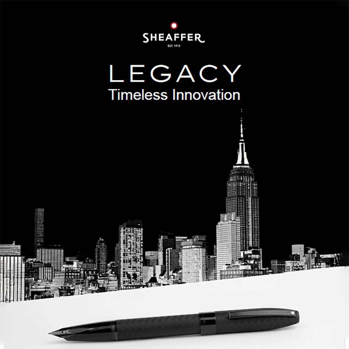 Sheaffer Legacy Fountain Pen - Chevron Matte Black - PVD Gunmetal Trim-Pen Boutique Ltd