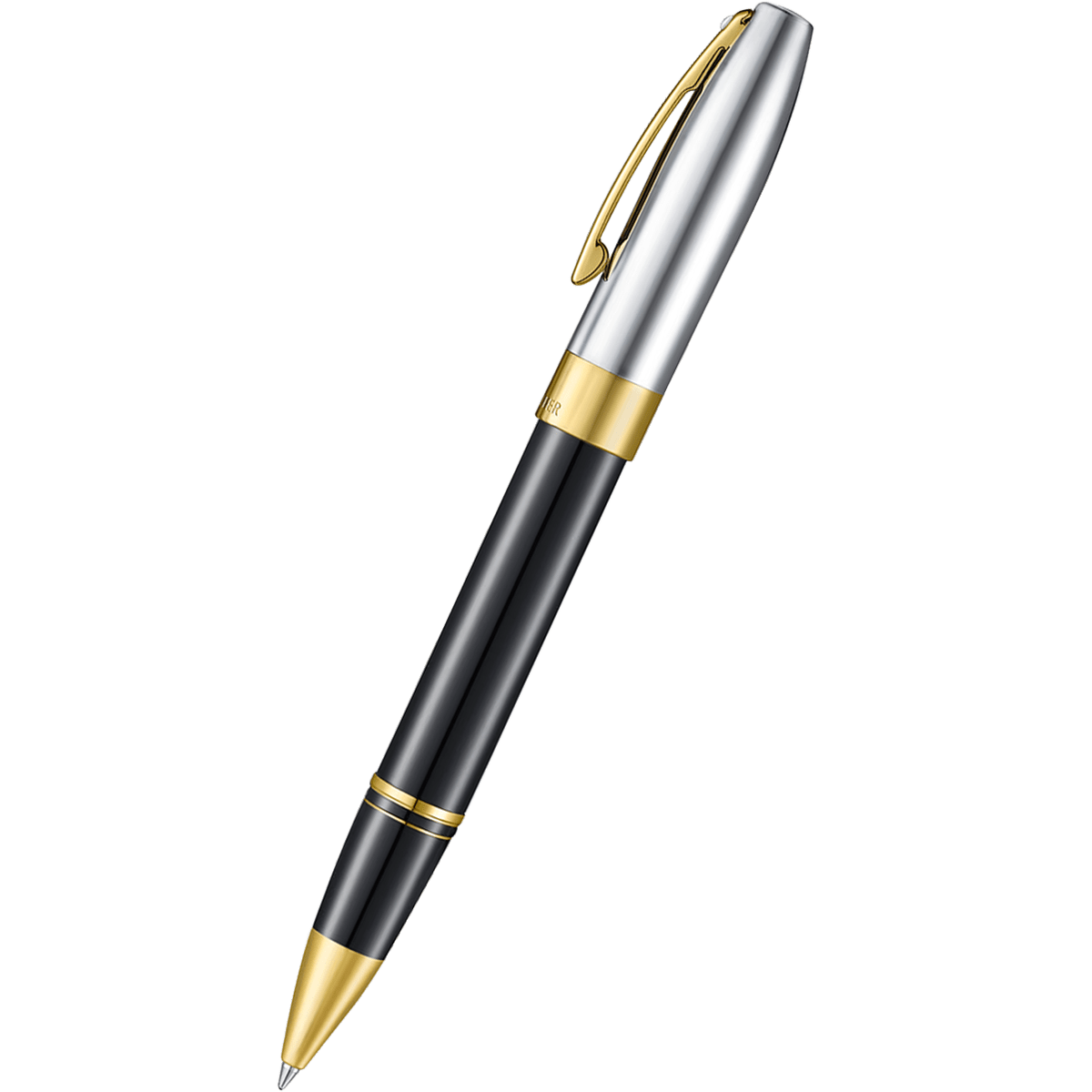 Sheaffer Legacy Rollerball Pen - Black - Chrome Cap - 14K Gold PVD Trim - Pen Boutique Ltd