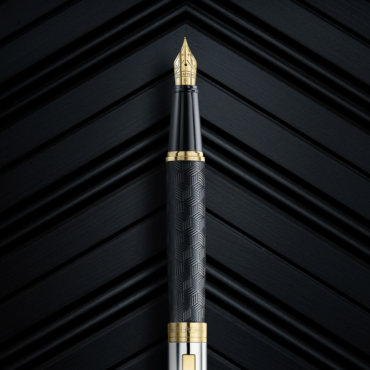 Sheaffer 300 Fountain Pen - Engraved Matt Black - Pen Boutique Ltd
