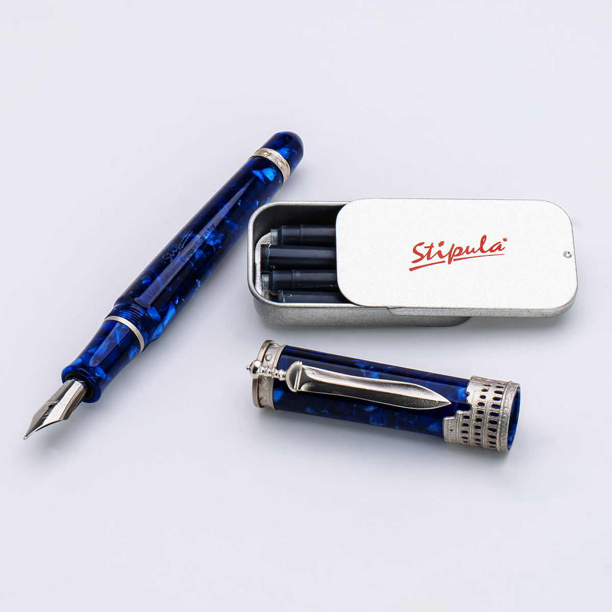 Stipula Gladiator Fountain Pen - Cuma Blue-Pen Boutique Ltd