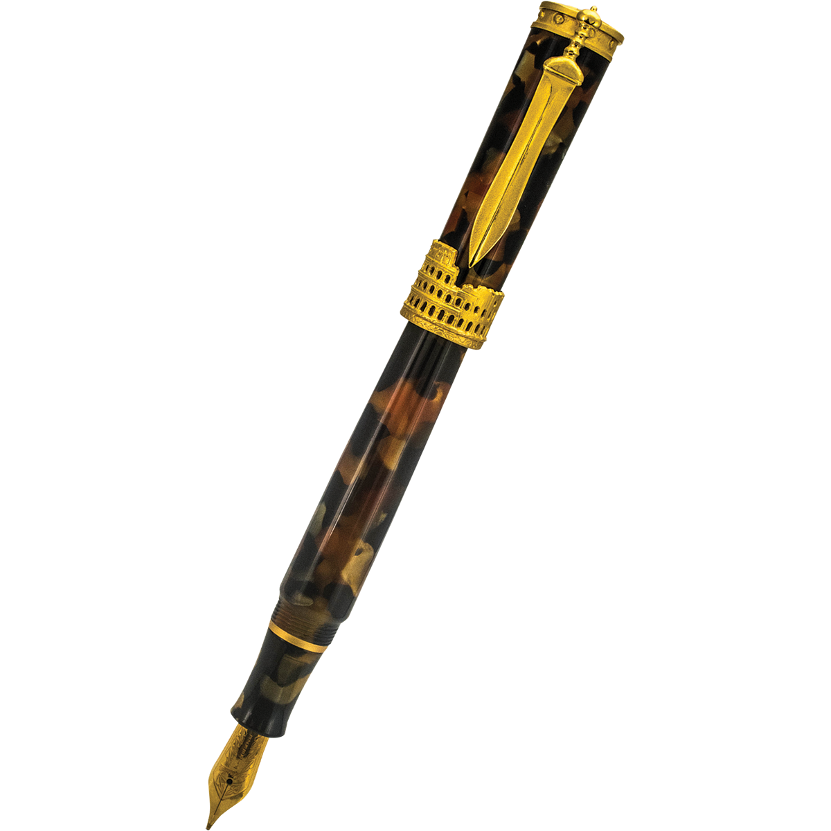 Stipula Gladiator Fountain Pen - Paestrum Tortoise-Pen Boutique Ltd