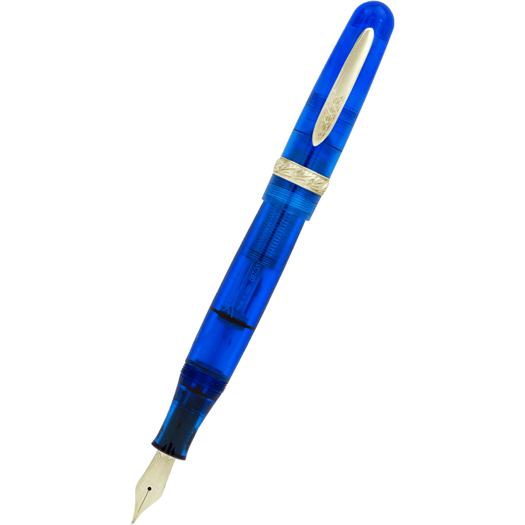 Stipula Etruria Rainbow Fountain Pen - Clear Blue - Stainless Steel (Limited Edition) - Pen Boutique Ltd