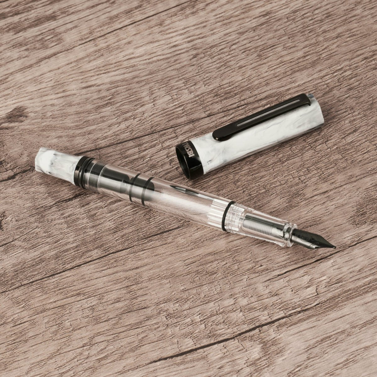 TWSBI Eco Fountain Pen - Carrara - Onyx Trim ( Special Edition) - Pen Boutique Ltd