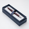 Tom Hessin Edinburgh “Forth Bridge Red” Ballpoint Pen – Wooden Barrel with Chrome Trim - Pen Boutique Ltd