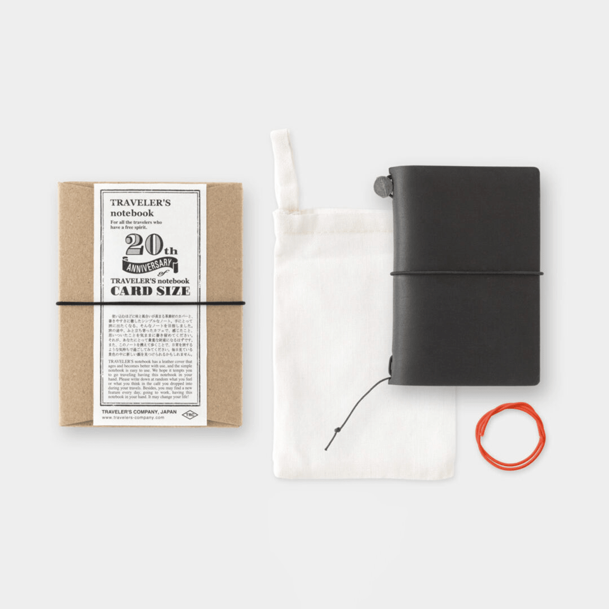 Traveler's Notebook Set - 20th Anniversary - Black - Card Size - Pen Boutique Ltd
