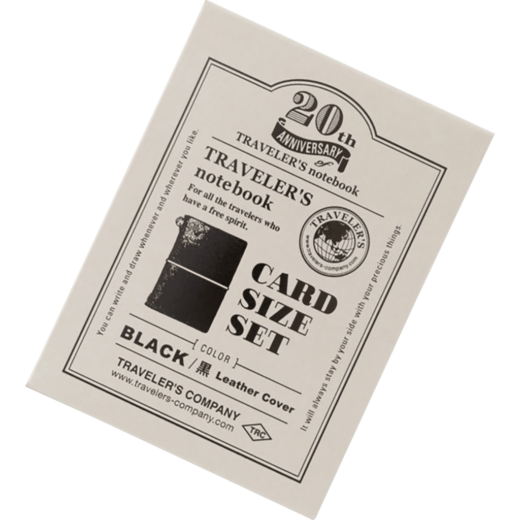 Traveler's Notebook Set - 20th Anniversary - Black - Card Size - Pen Boutique Ltd