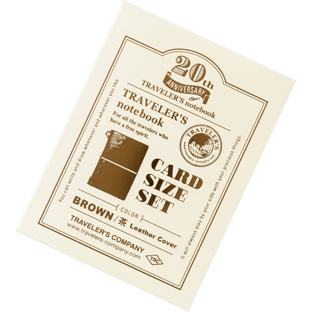 Traveler's Notebook Set - 20th Anniversary - Brown - Card Size - Pen Boutique Ltd
