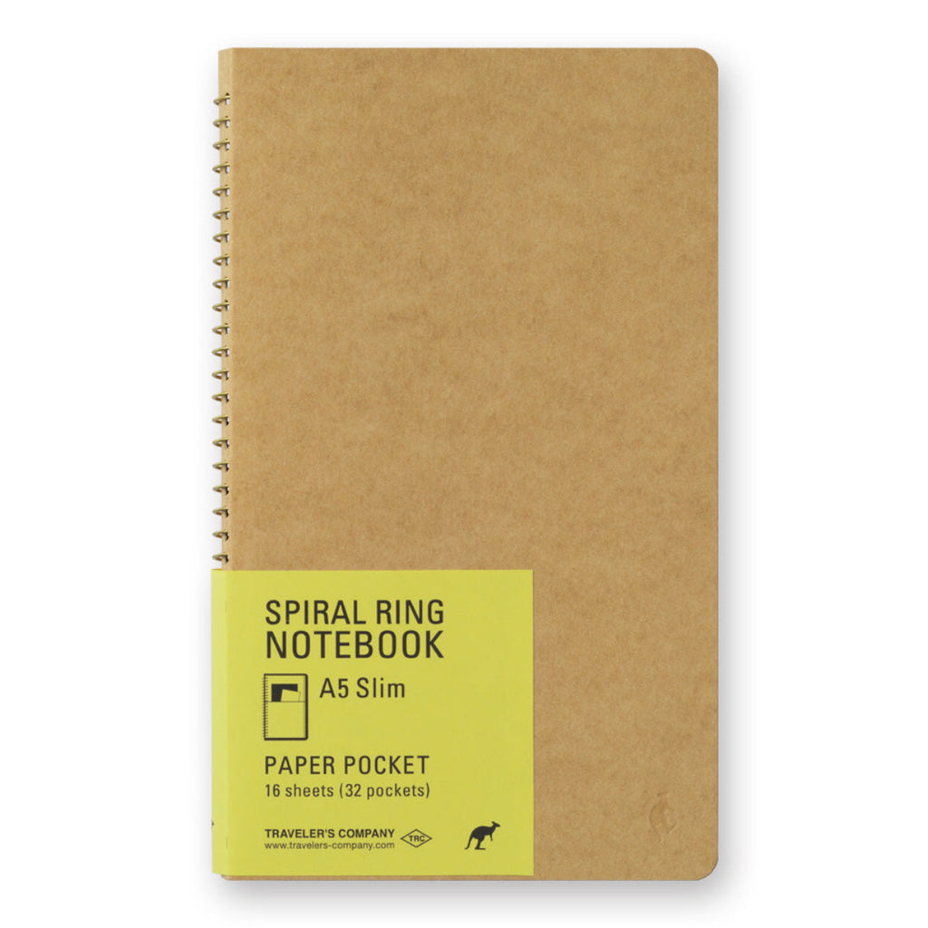 Traveler's Spiral Ring Notebook - A5 Paper Pocket - Slim-Pen Boutique Ltd
