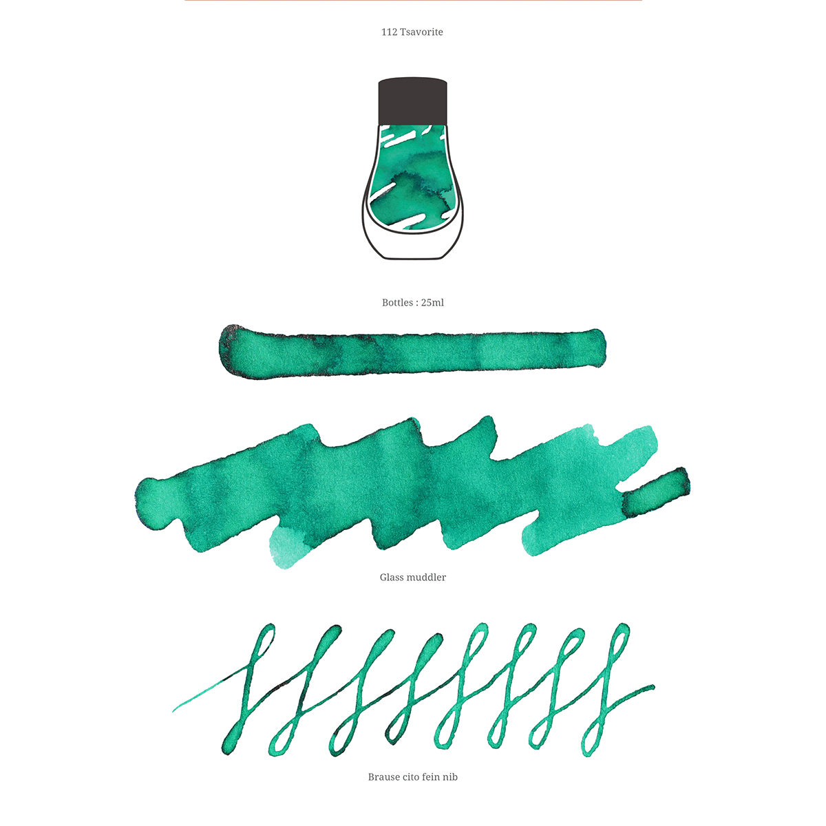 Dominant Industry Standard Ink Bottle - Tsavorite - 25ml - Pen Boutique Ltd