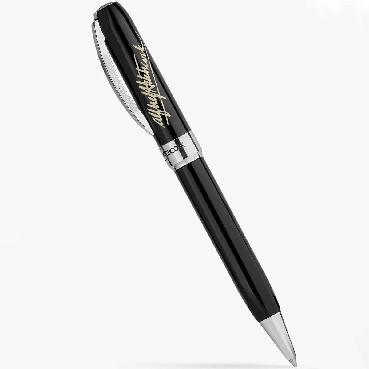 Visconti Alfred Hitchcock Ballpoint Pen - Black - Palladium Trim - Pen Boutique Ltd
