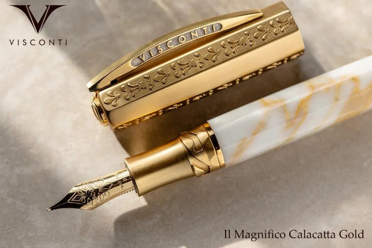 Visconti Il Magnifico Calacatta Gold Fountain Pen (Limited Edition) - Pen Boutique Ltd