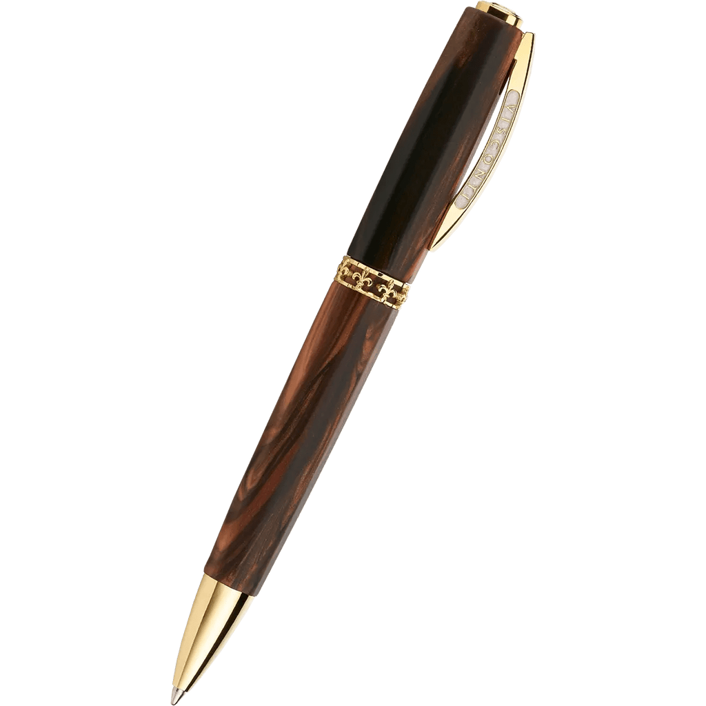 Visconti Medici Ballpoint Pen - Briarwood - Yellow Gold Trim - Pen Boutique Ltd