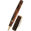 Visconti Medici Rollerball Pen - Briarwood - Yellow Gold Trim - Oversize - Pen Boutique Ltd