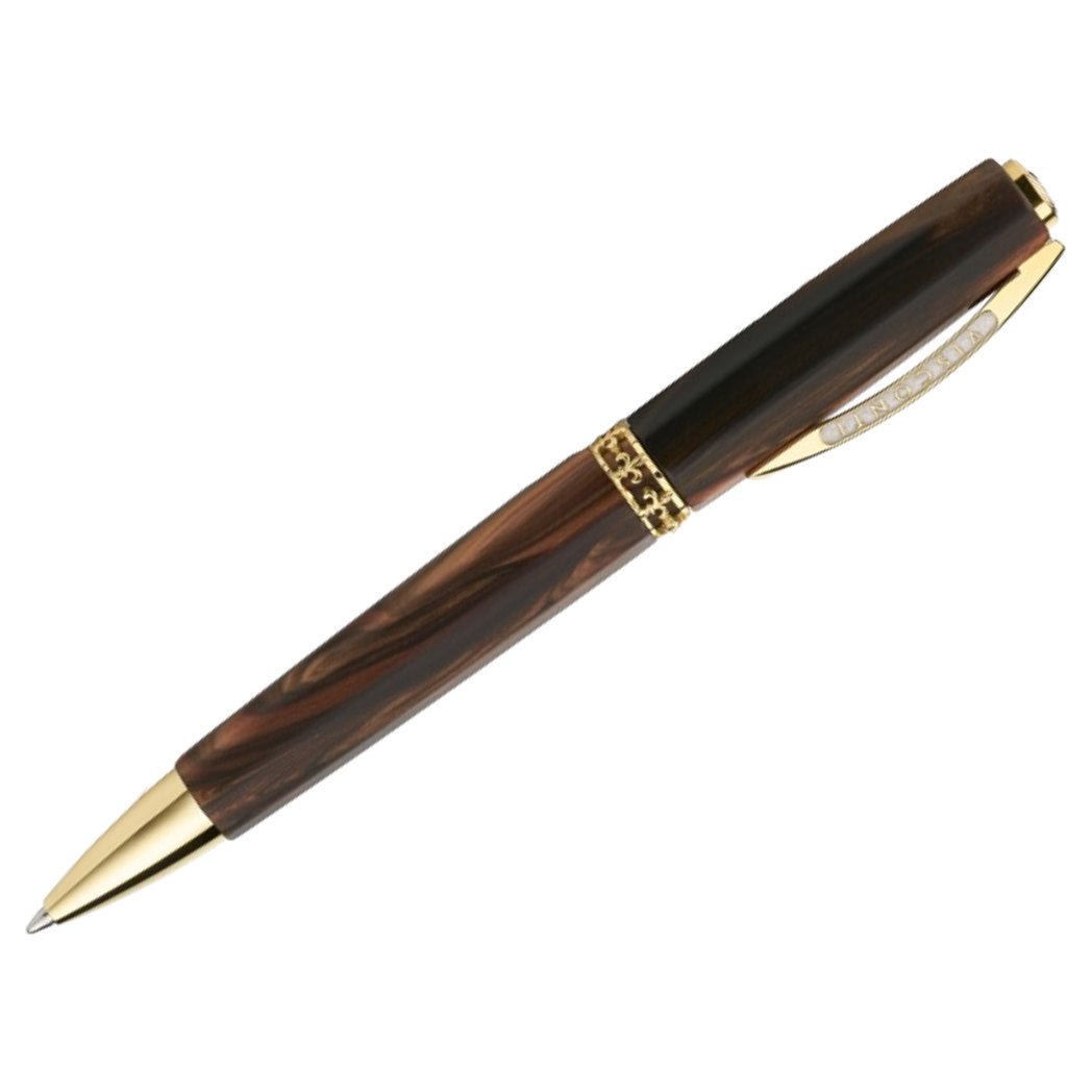 Visconti Medici Ballpoint Pen - Briarwood - Yellow Gold Trim - Pen Boutique Ltd
