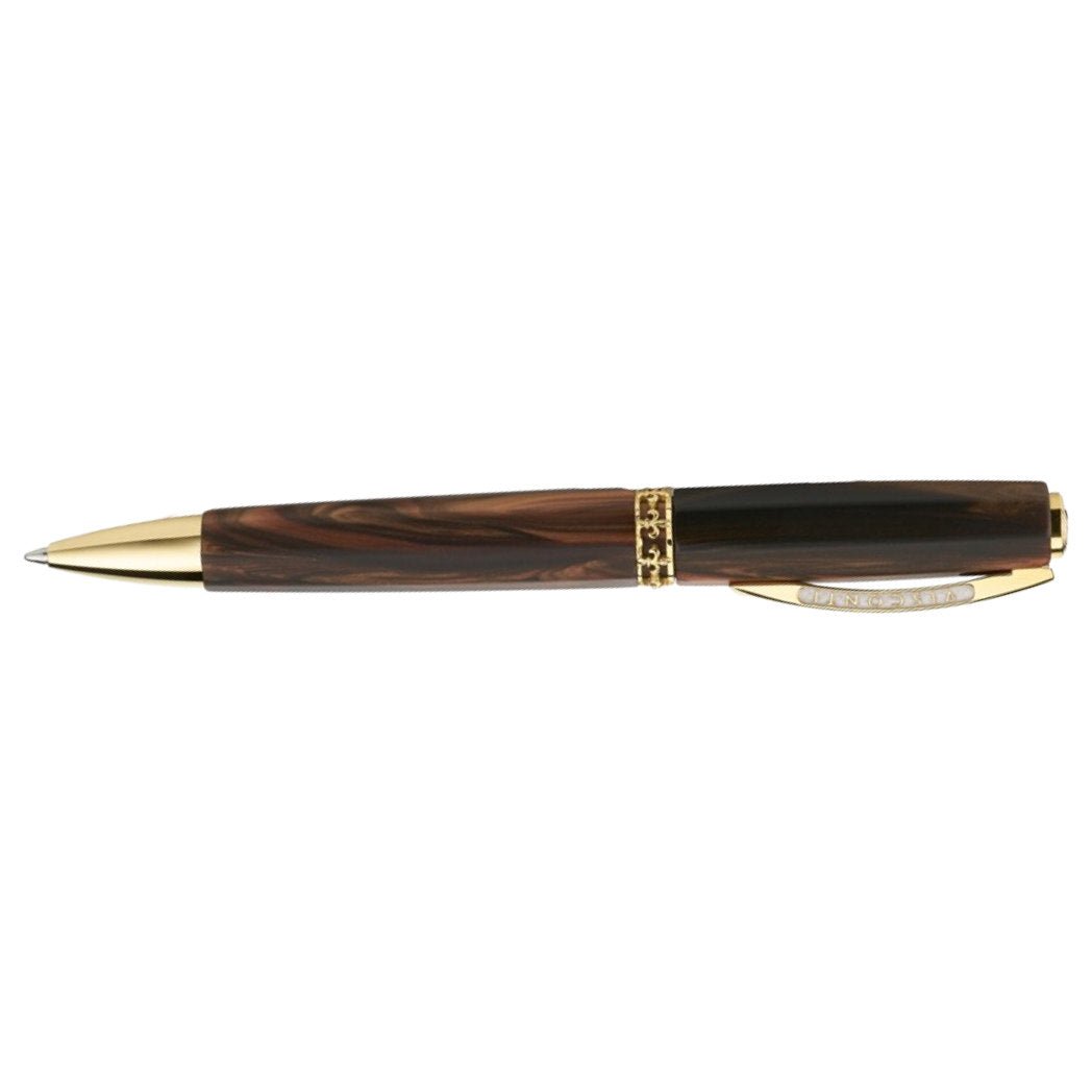 Visconti Medici Ballpoint Pen - Briarwood - Yellow Gold Trim - Pen Boutique Ltd