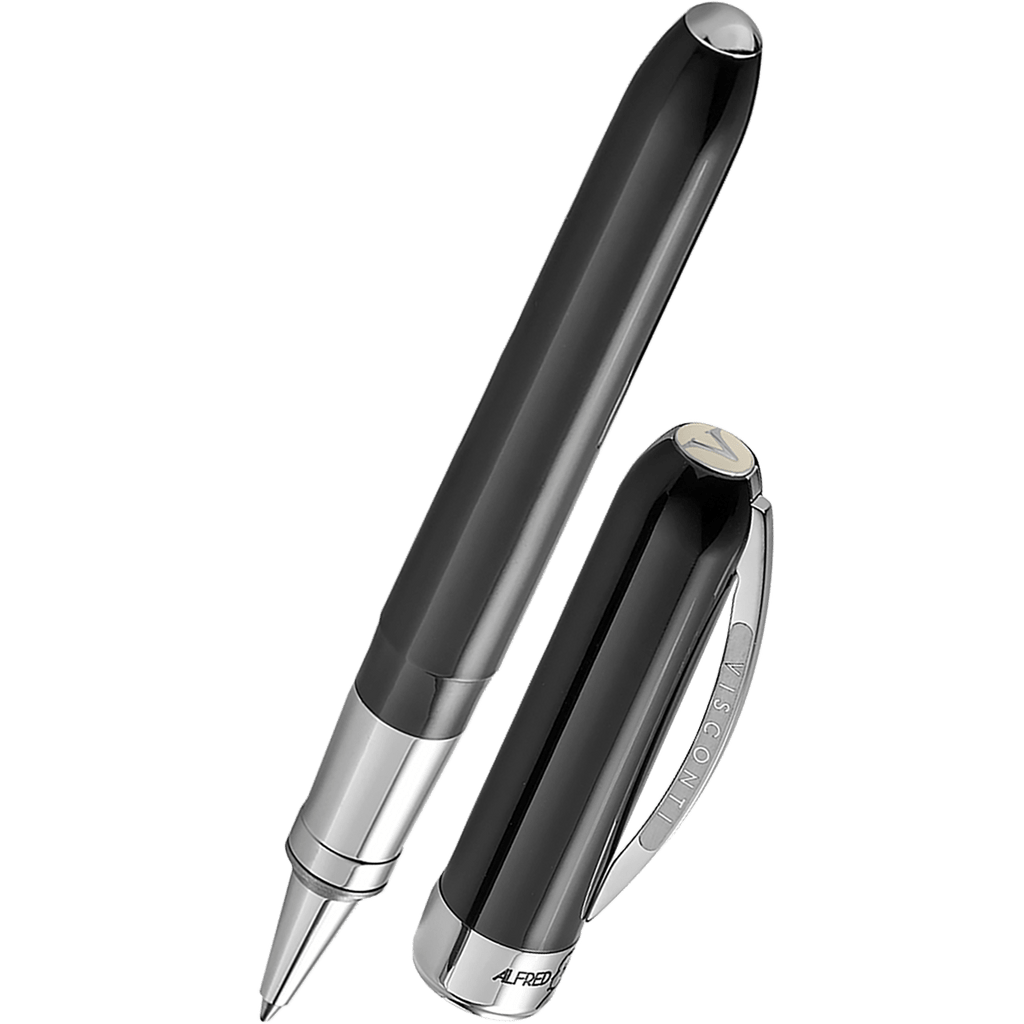 Visconti Alfred Hitchcock Rollerball Pen - Black - Palladium Trim - Pen Boutique Ltd