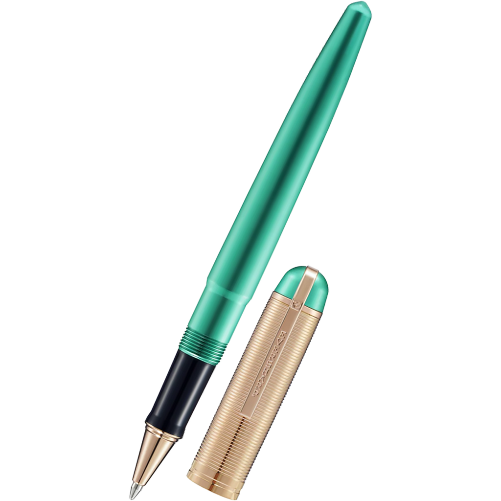 Wahl-Eversharp Skyline Rollerball Pen - Emerald - Rose Gold Trim-Pen Boutique Ltd