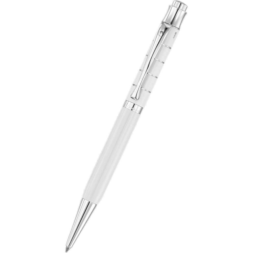 Waldmann Tango Ballpoint Pen - White - Ring Pattern - Pen Boutique Ltd