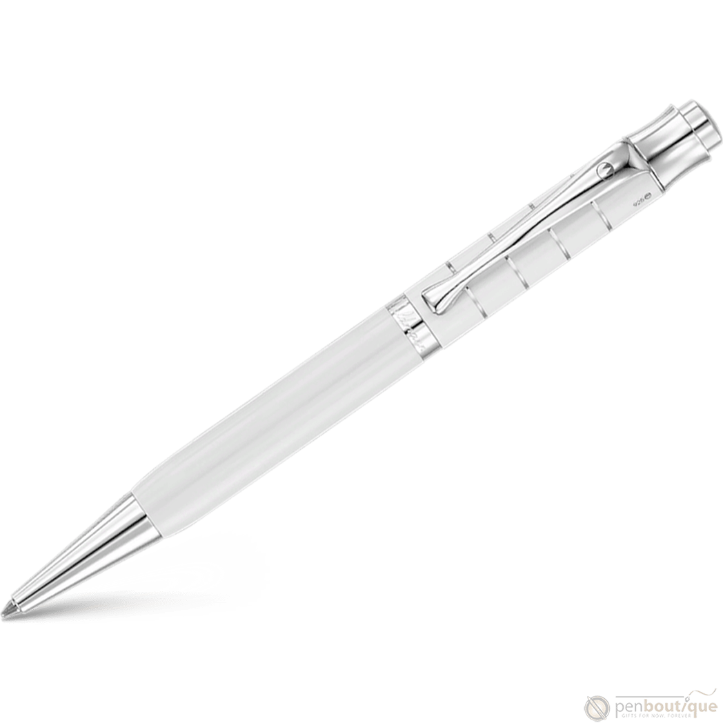 Waldmann Tango Ballpoint Pen - White - Ring Pattern - Pen Boutique Ltd