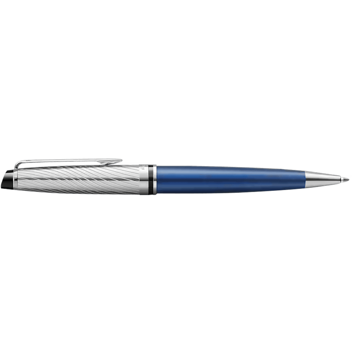 Waterman Expert Ballpoint Pen - Metallic Blue - Chrome Trim (Deluxe) - Pen Boutique Ltd