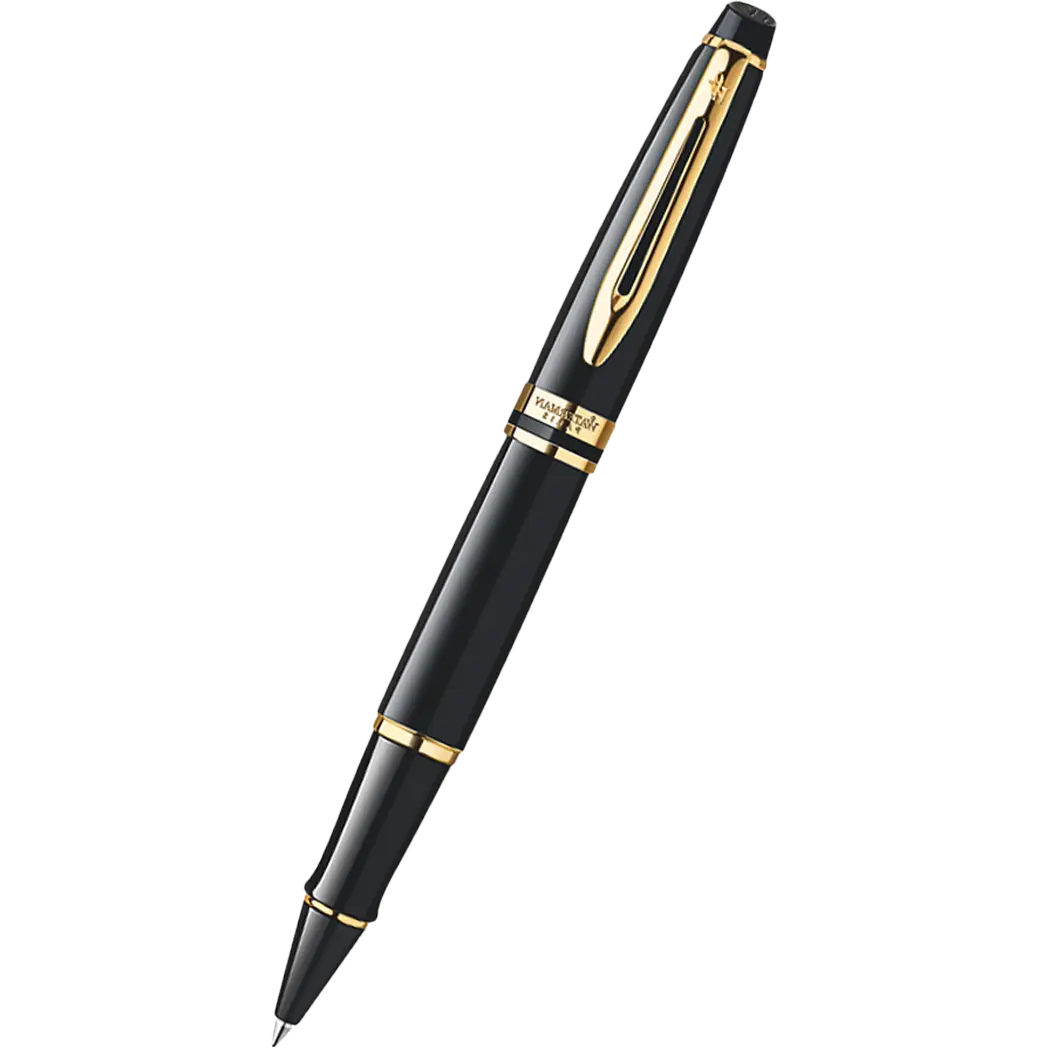 Waterman Expert Black Gold Trim Rollerball Pen-Pen Boutique Ltd