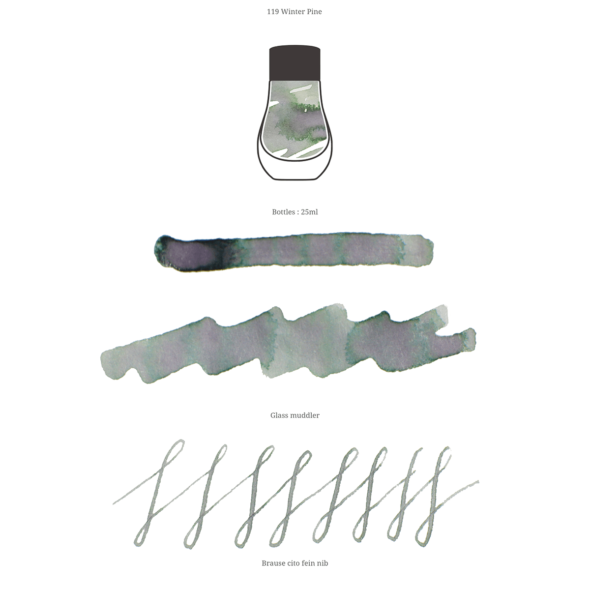 Dominant Industry Standard Ink Bottle - Winter pine - 25ml - Pen Boutique Ltd