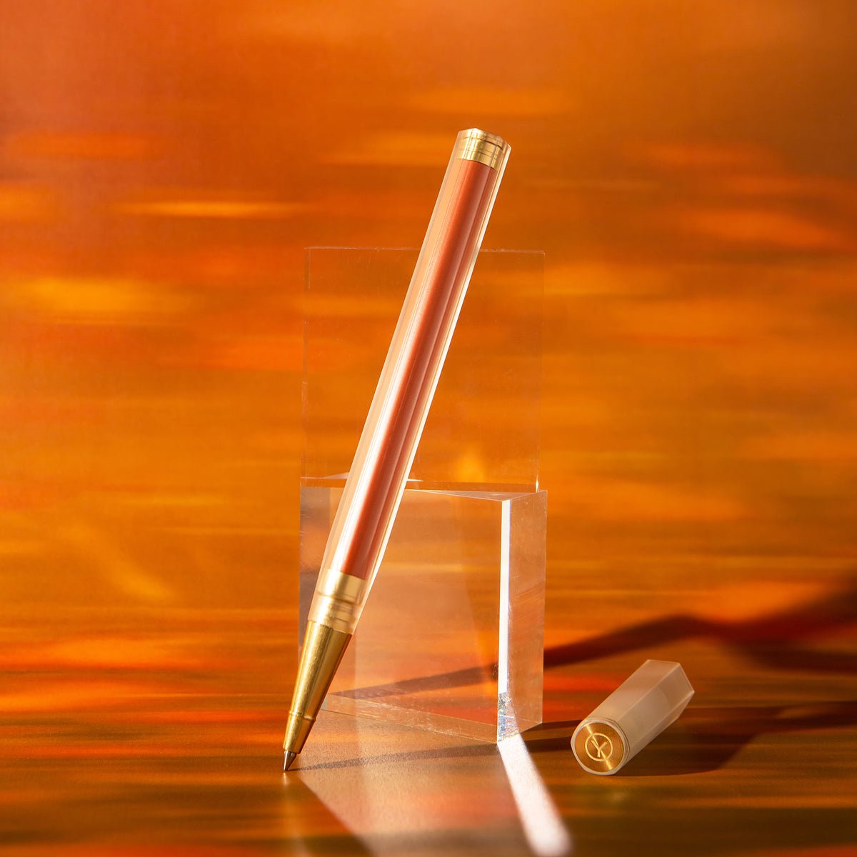 YStudio Glamour Evolve Rollerball Pen - Elemental Clear Orange - Pen Boutique Ltd