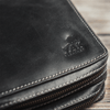 Yak Leather 26 Double Sided Zipped Pen Holder - Black - Pen Boutique Ltd