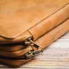 Yak Leather 26 Double Sided Zipped Pen Holder - Tan - Pen Boutique Ltd