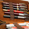 Yak Leather 26 Double Sided Zipped Pen Holder - Tan - Pen Boutique Ltd