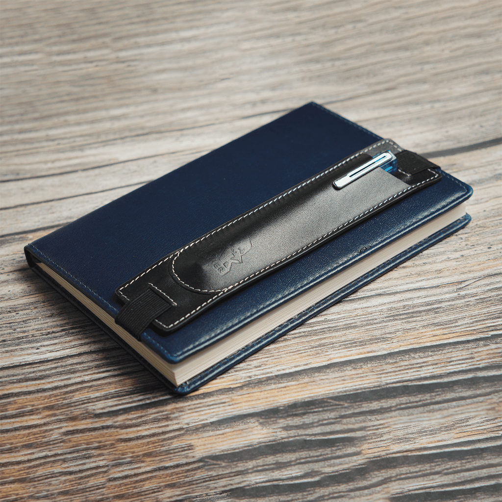 Yak Leather Elastic Pen Holder Single Pen Sleeve - Black - Pen Boutique Ltd