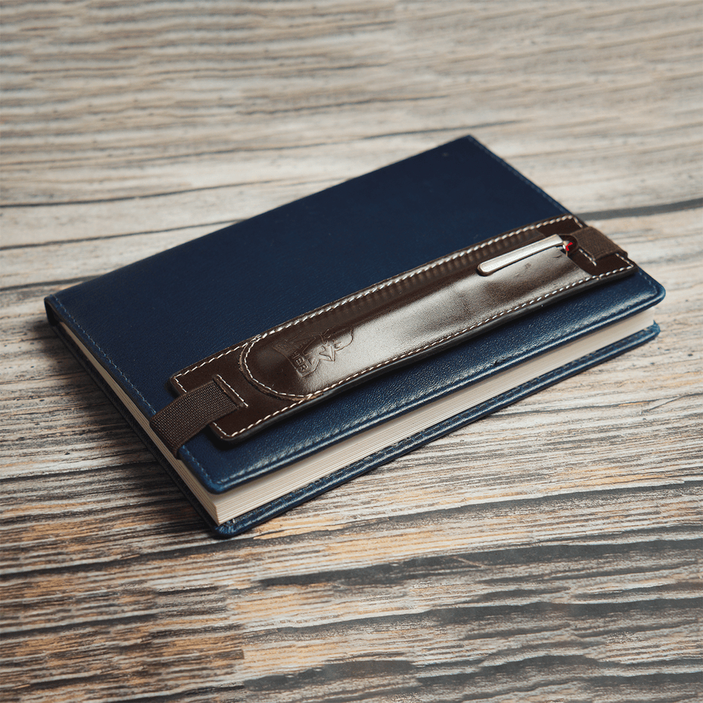 Yak Leather Elastic Pen Holder Single Pen Sleeve - Chocolate - Pen Boutique Ltd
