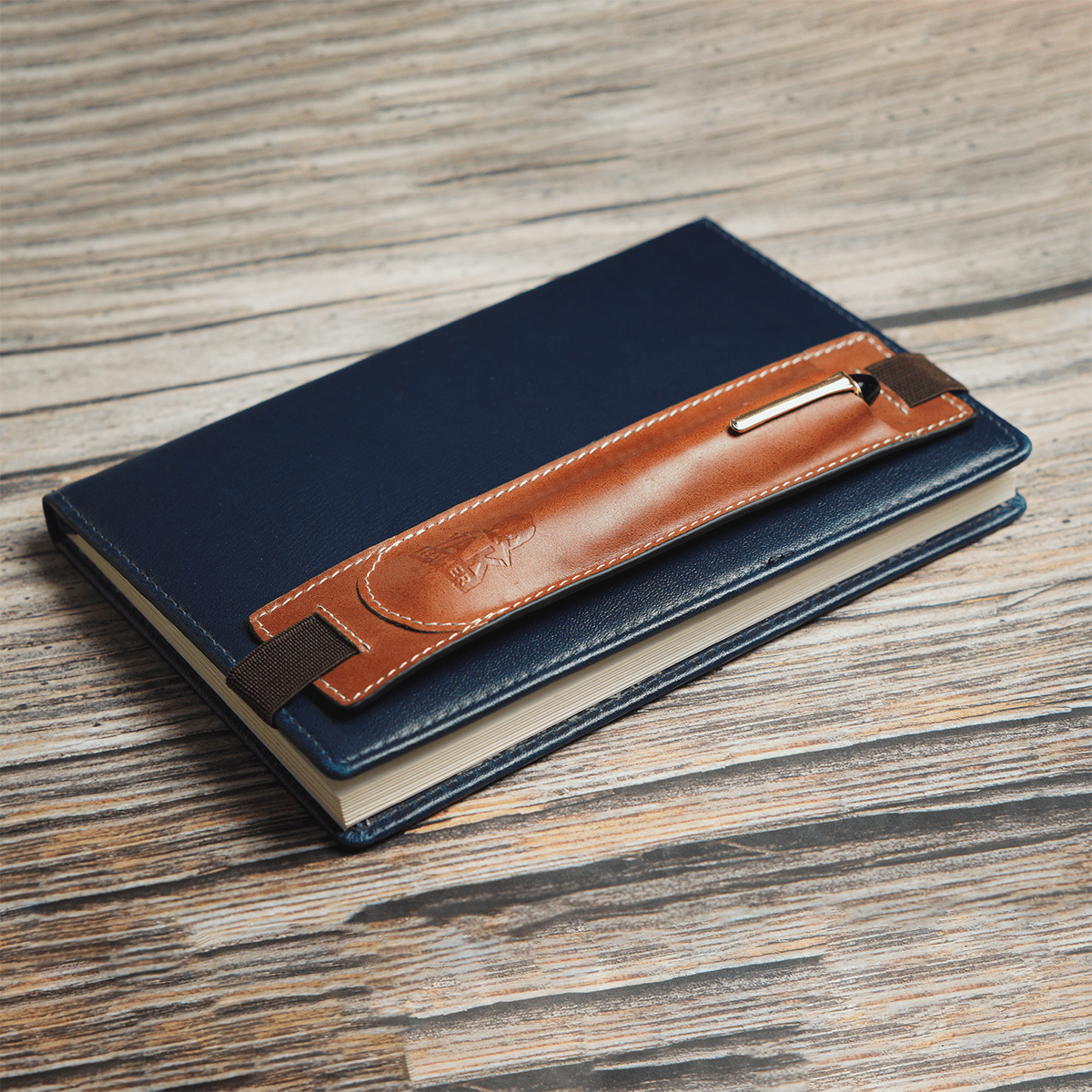 Yak Leather Elastic Pen Holder Single Pen Sleeve - Tan - Pen Boutique Ltd