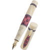 Zeki Karaca Jewellery Harman Fountain Pen - White - Red Sapphire Gem (Limited Edition) - Pen Boutique Ltd