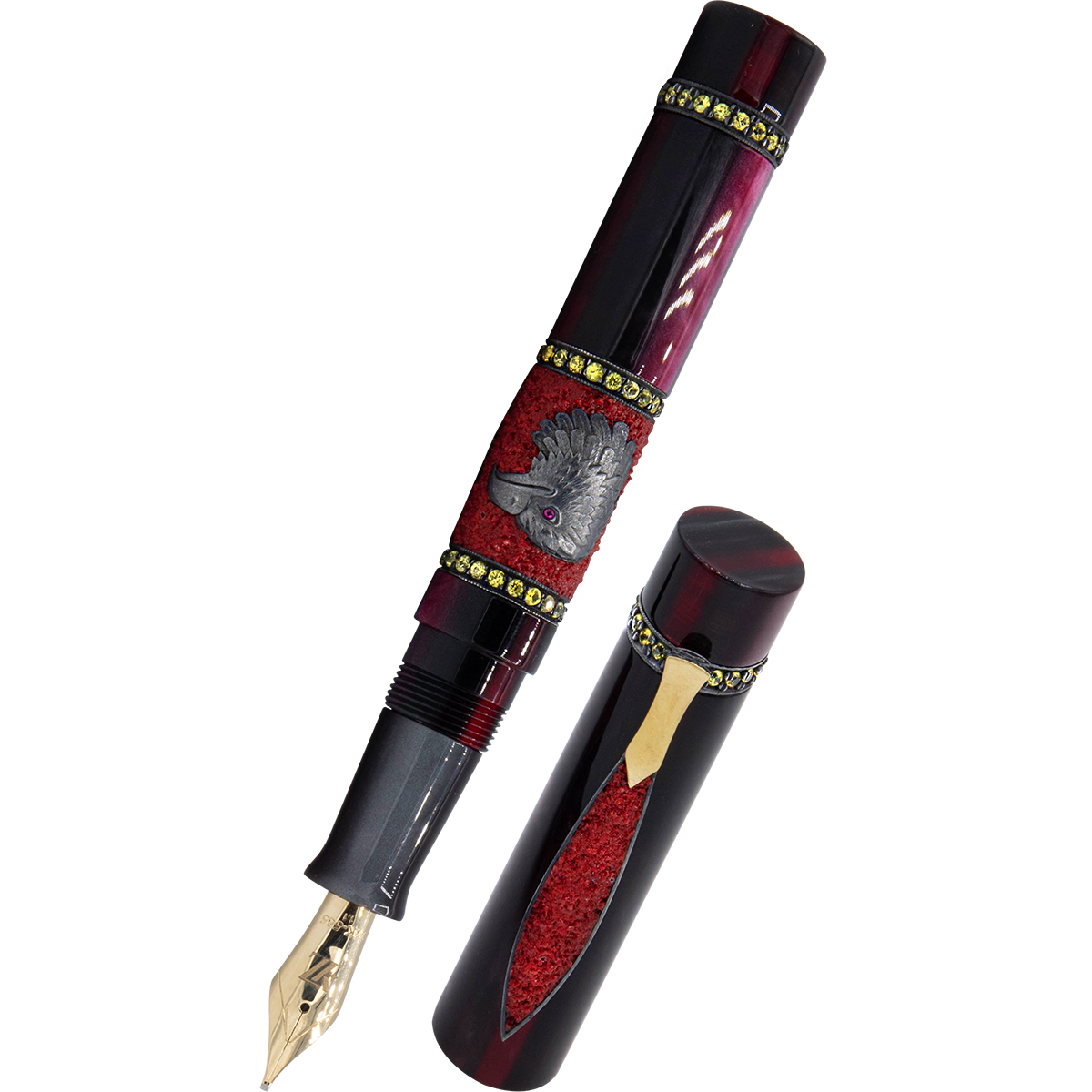 Zeki Karaca Jewellery Harman Fountain Pen - Black - Gold Trim