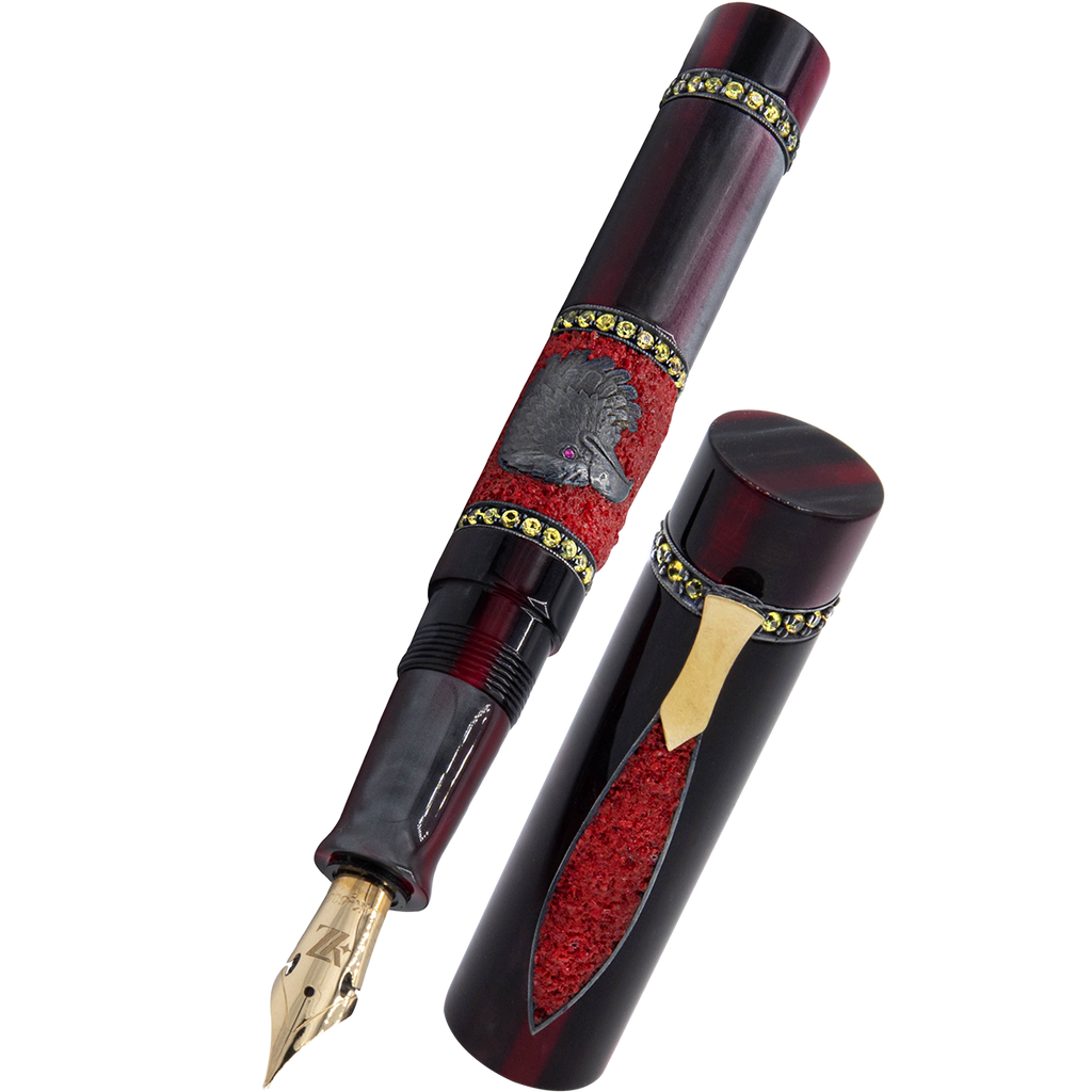 Zeki Karaca Jewellery Harman Fountain Pen - Black - Gold Trim