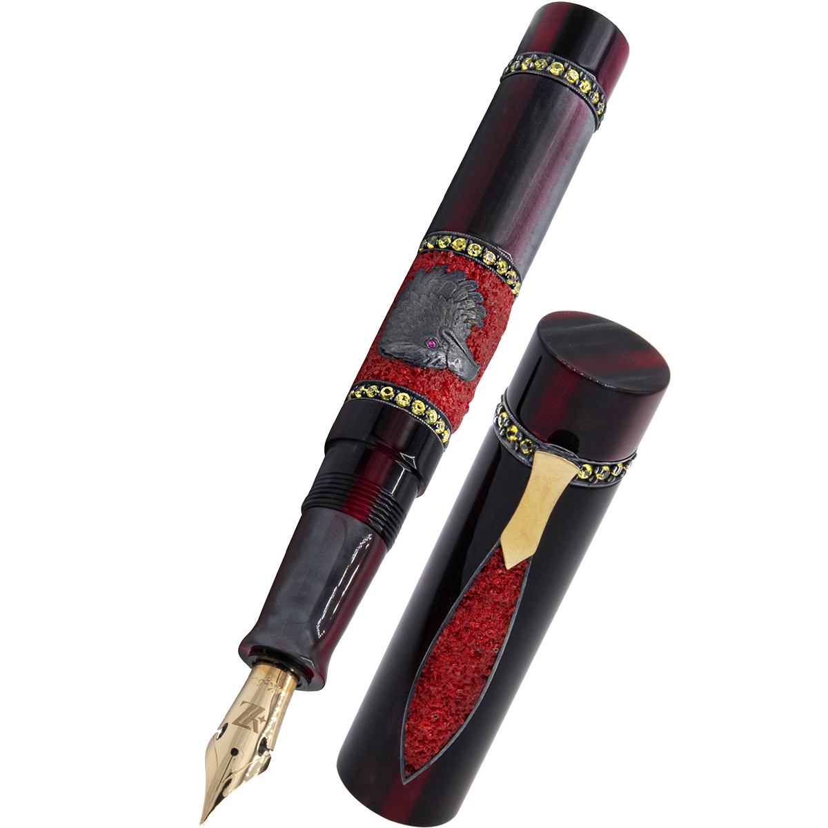 Zeki Karaca Jewellery Harman Fountain Pen - Black - Gold Trim