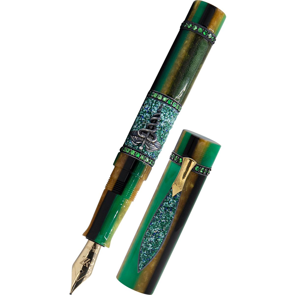 Zeki Karaca Jewellery Harman Fountain Pen - Emerald (Limited Edition)-Pen Boutique Ltd
