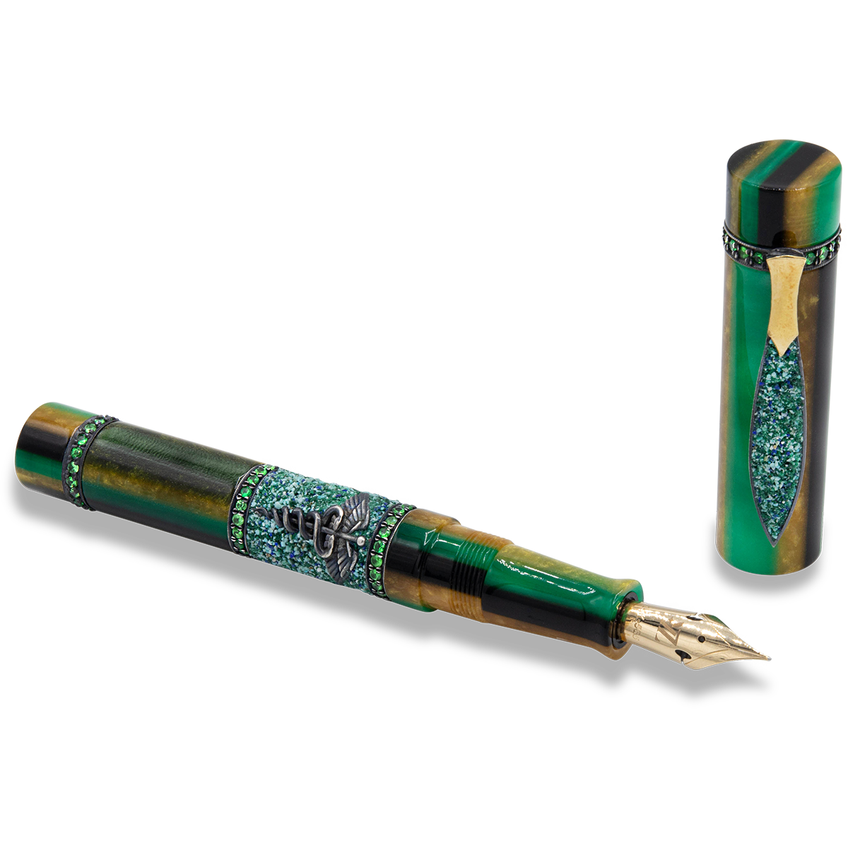 Zeki Karaca Jewellery Harman Fountain Pen - Emerald (Limited Edition)-Pen Boutique Ltd