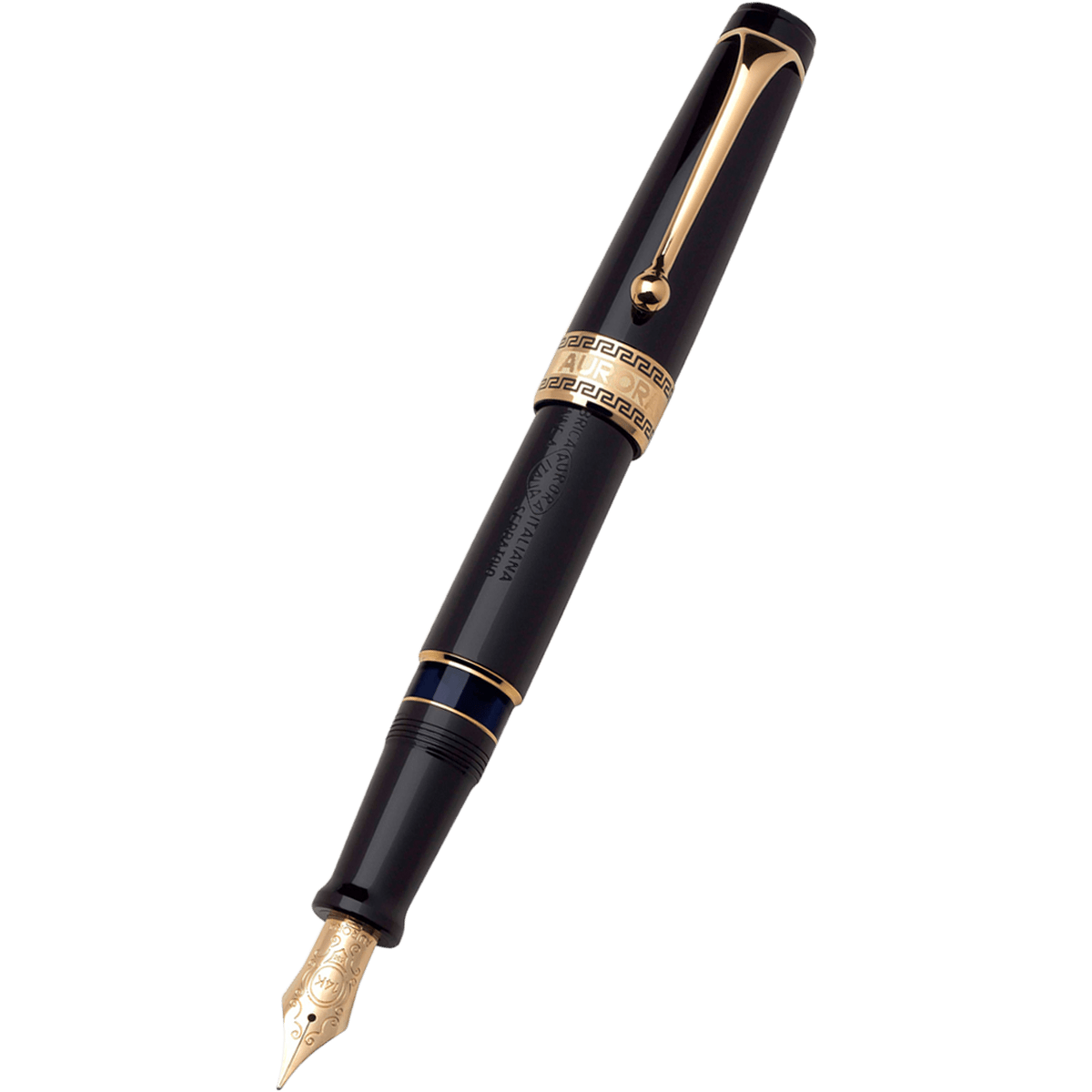Aurora Optima Fountain Pen - Black - Gold Trim - Pen Boutique Ltd